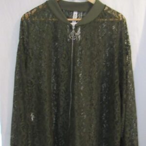 SALE SALE SALE New Ladies Khaki Green Lacy Plus Size Bomber Jacket One Size fits sizes 16 18 20 22 NON RETURNABLE