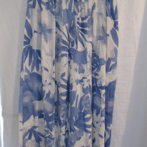 New Ladies Blue Floral Palazzo Wide Leg Trousers One size fits sizes 18 20 22