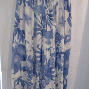 New Ladies Blue Floral Palazzo Wide Leg Trousers One size fits sizes 18 20 22