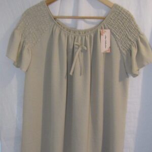 New Ladies Beige Ruffle Sleeve Top One Size fits sizes 16 18 20 22