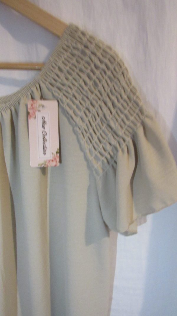 New Ladies Beige Ruffle Sleeve Top One Size fits sizes 16 18 20 22 - Image 3