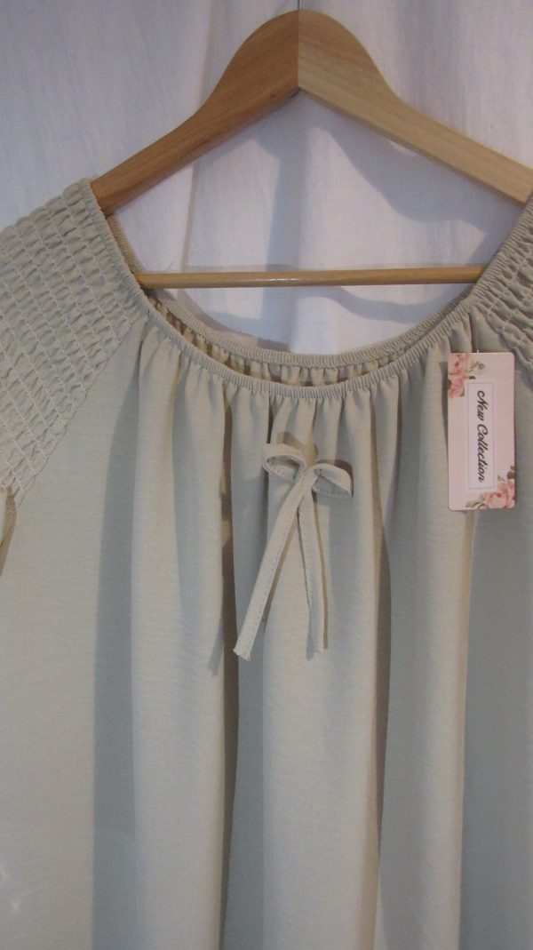 New Ladies Beige Ruffle Sleeve Top One Size fits sizes 16 18 20 22 - Image 4