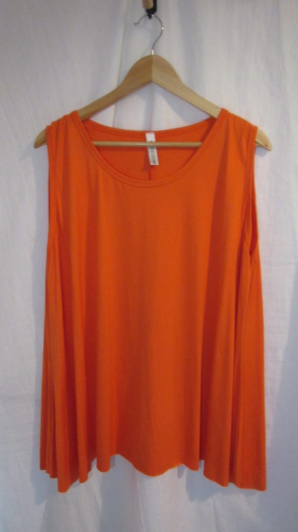 New Sleeveless Womens Orange Top One Size fits sizes 16 18 20 22