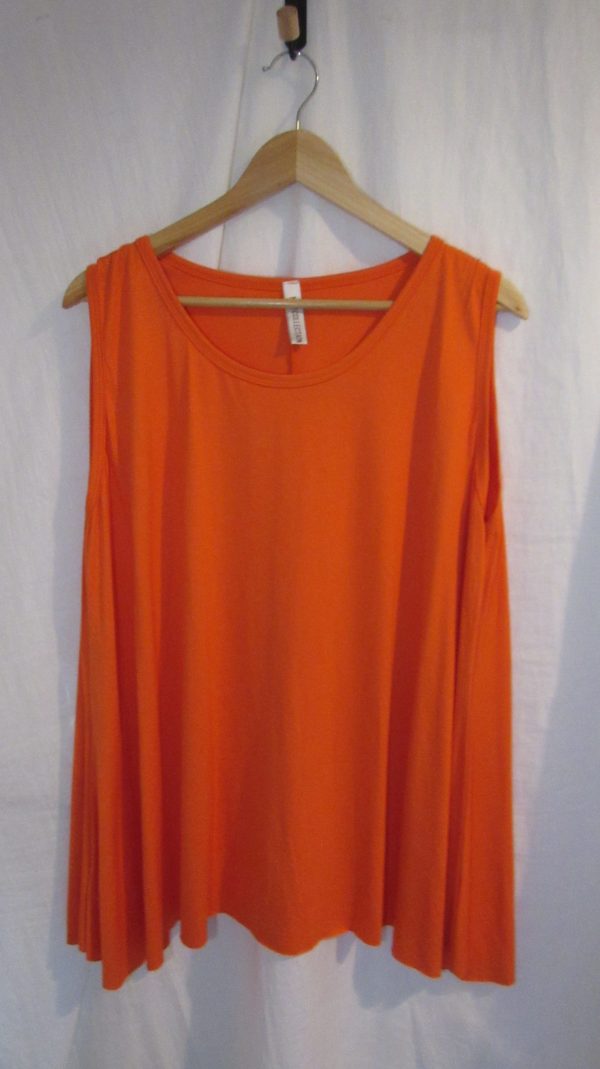 New Sleeveless Womens Orange Top One Size fits sizes 16 18 20 22 - Image 2