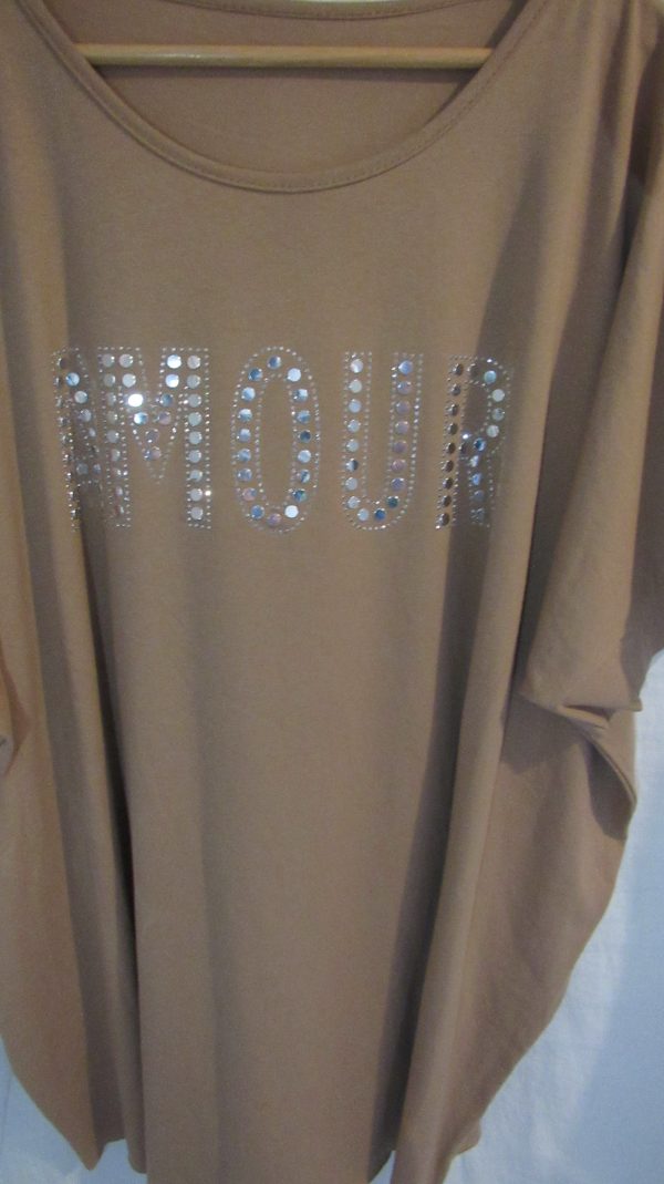 New Ladies Mocha Amour t-shirt One size fits sizes 18 20 22 - Image 3