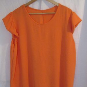 New Ladies Orange Fake Button down the back Tunic Top One Size fits sizes 16 18 20 22