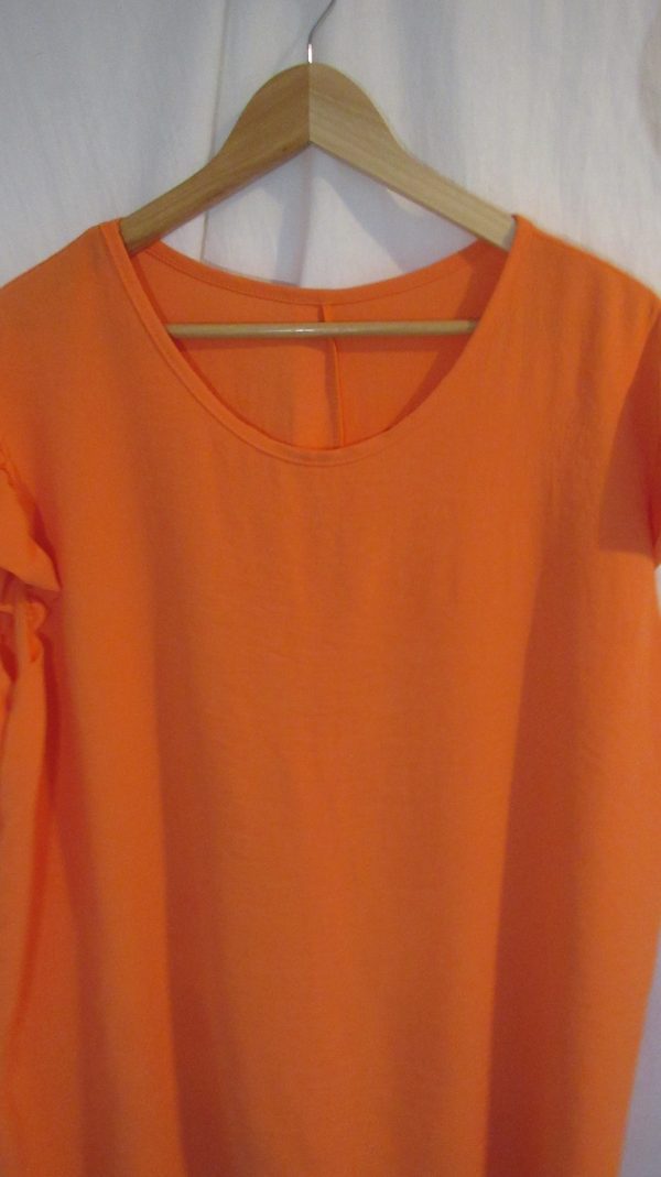 New Ladies Orange Fake Button down the back Tunic Top One Size fits sizes 16 18 20 22 - Image 3