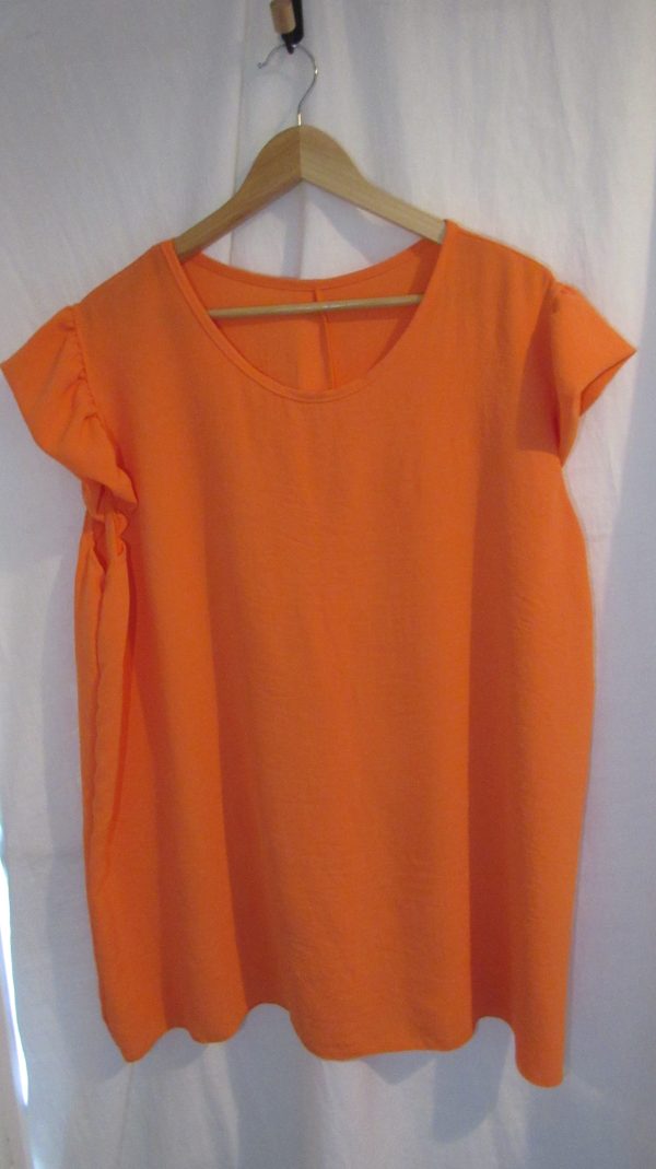 New Ladies Orange Fake Button down the back Tunic Top One Size fits sizes 16 18 20 22 - Image 4