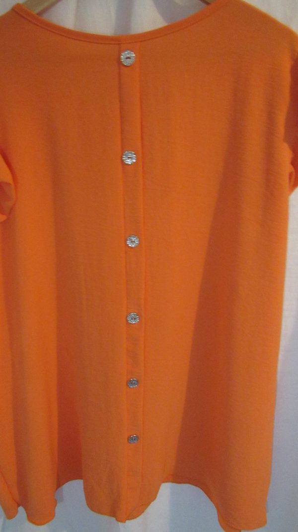 New Ladies Orange Fake Button down the back Tunic Top One Size fits sizes 16 18 20 22 - Image 6