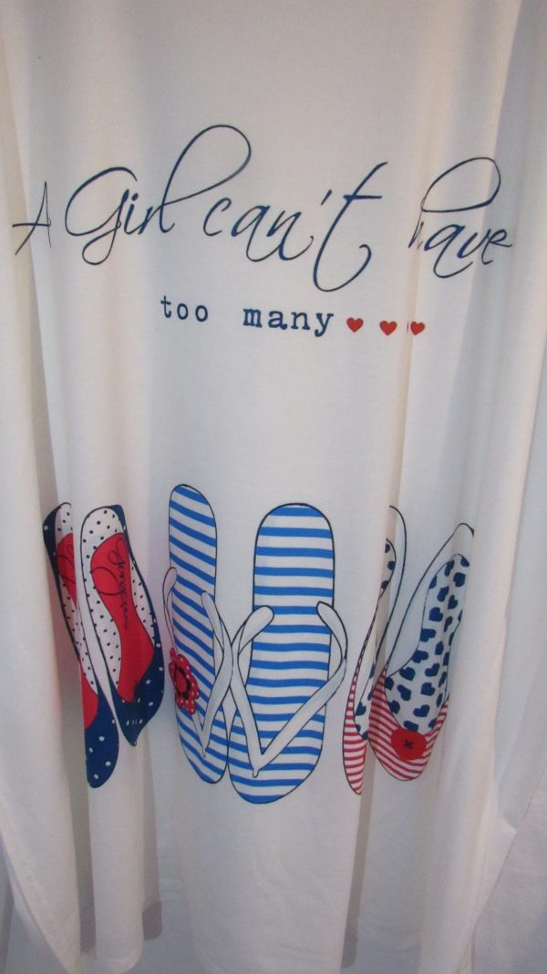 New Ladies White Shoe Print T-shirt One Size fits sizes 16 18 20 22 - Image 2