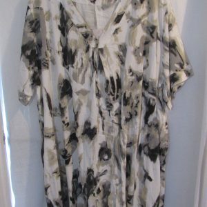 New Ladies Beige with Black Pocket Dress One Size fits sizes 18 20 22