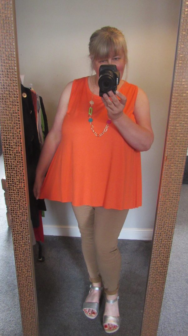 New Sleeveless Womens Orange Top One Size fits sizes 16 18 20 22 - Image 5