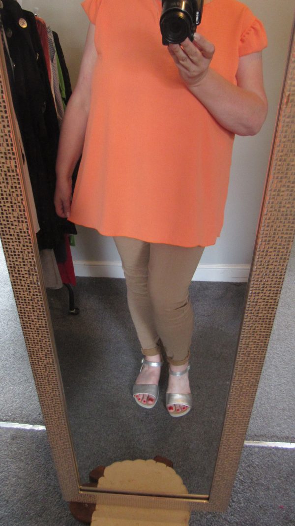New Ladies Orange Fake Button down the back Tunic Top One Size fits sizes 16 18 20 22 - Image 8