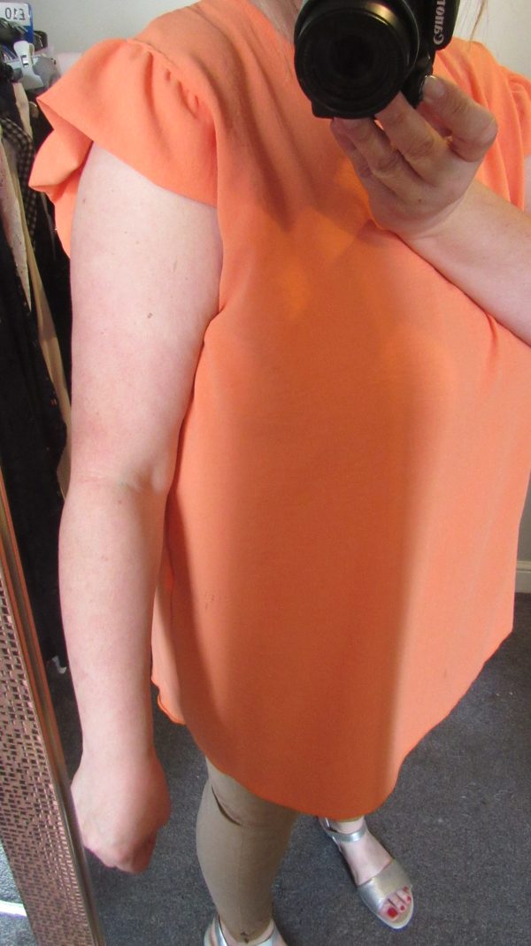 New Ladies Orange Fake Button down the back Tunic Top One Size fits sizes 16 18 20 22 - Image 9