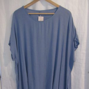 New Ladies Denim Blue Tunic Top One Size fits sizes 16 18 20 22