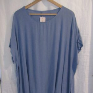 New Ladies Denim Blue Tunic Top One Size fits sizes 16 18 20 22