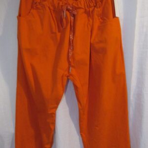 NEW Ladies Orange Stretchy Crinkle Magic Trousers One Size Fits 22 24 Size 3