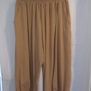 NEW Ladies Womens Camel Jersey 3/4 Length cuff bottom Trousers One size fits sizes 16 18 20 22