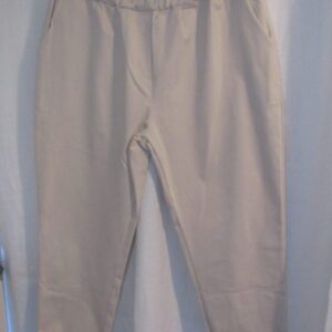 New Ladies Beige Stretchy Chino Magic Trousers Cropped One Size fits sizes 18 20 22