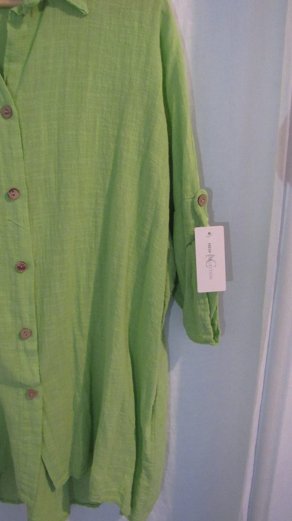 New Ladies Green Button Up Shirt One Size fits sizes 18 20 22 - Image 4