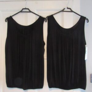 BUNDLE DEAL 2 for £7 sleeveless bubble hem vests in Black One Size fits sizes 10 12 14 16