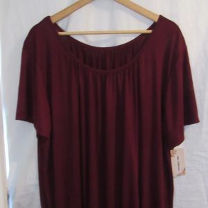 New Ladies Burgundy Elasticated Bottom Top One size fits sizes 16 18 20 22 Plus Size