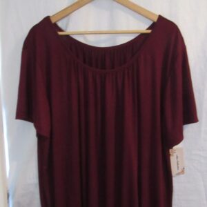New Ladies Burgundy Elasticated Bottom Top One size fits sizes 16 18 20 22 Plus Size