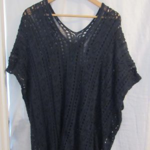 New Ladies Navy Blue Lacy Tunic Top One Size fits sizes 18 20 22