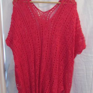 New Ladies Cerise Pink Lacy Tunic Top One Size fits sizes 18 20 22