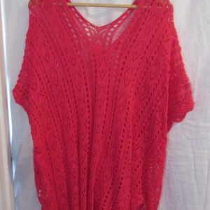 New Ladies Cerise Pink Lacy Tunic Top One Size fits sizes 18 20 22