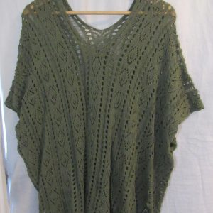 New Ladies Khaki Green Lacy Tunic Top One Size fits sizes 18 20 22