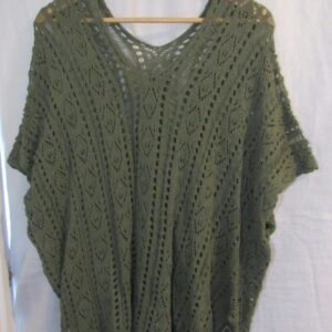 New Ladies Khaki Green Lacy Tunic Top One Size fits sizes 18 20 22