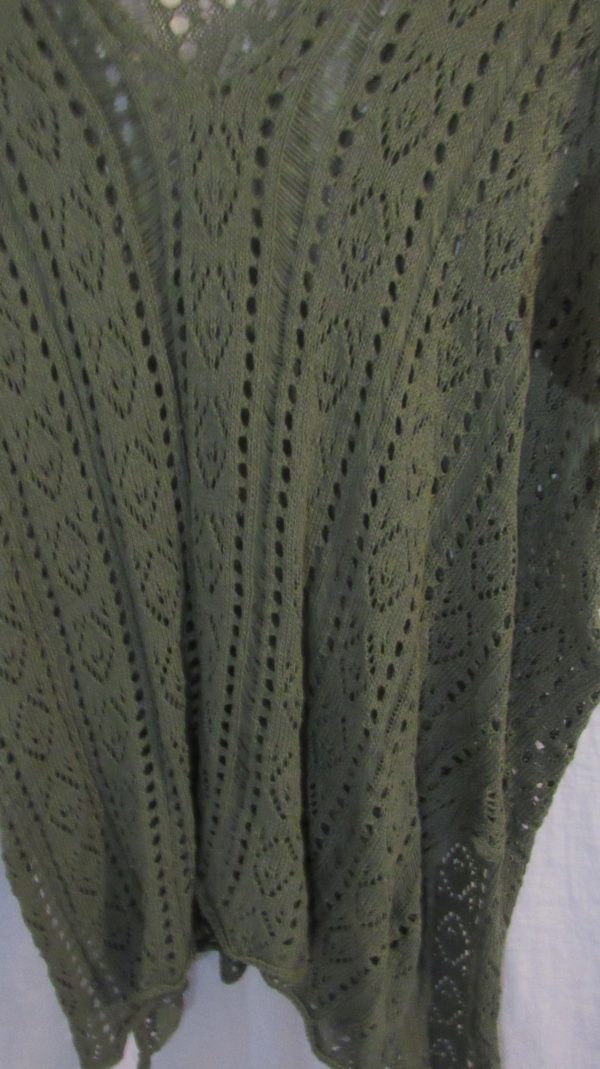 New Ladies Khaki Green Lacy Tunic Top One Size fits sizes 18 20 22 - Image 4