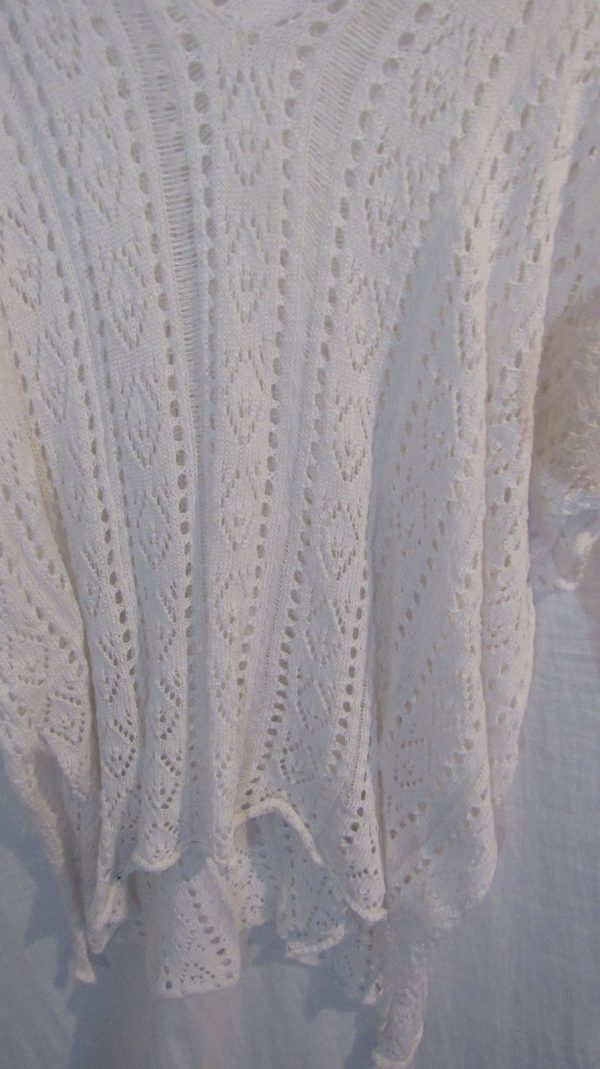 New Ladies White Lacy Tunic Top One Size fits sizes 18 20 22 - Image 4