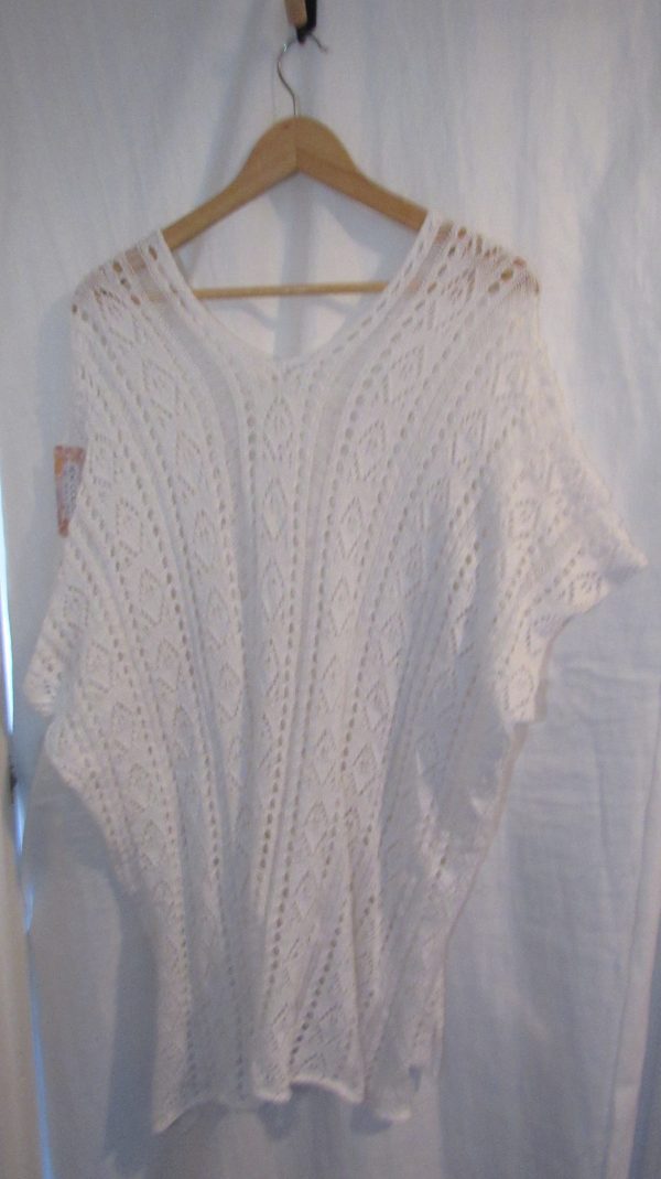 New Ladies White Lacy Tunic Top One Size fits sizes 18 20 22 - Image 5