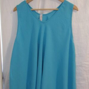 New Ladies Turquoise Sleeveless Swing Top Plus Size One Size fits 18 20 22 24