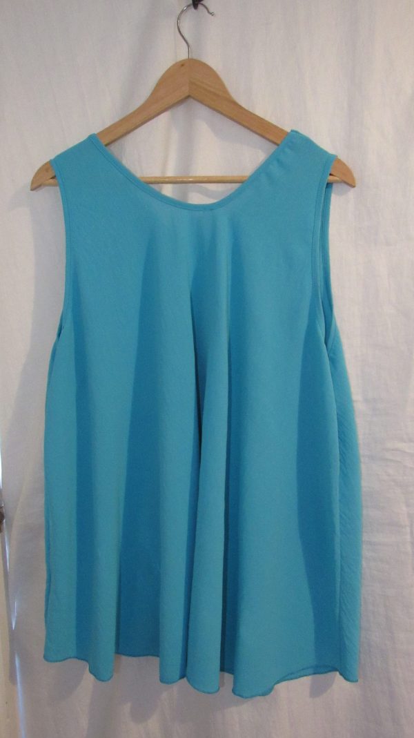 New Ladies Turquoise Sleeveless Swing Top Plus Size One Size fits 18 20 22 24 - Image 5