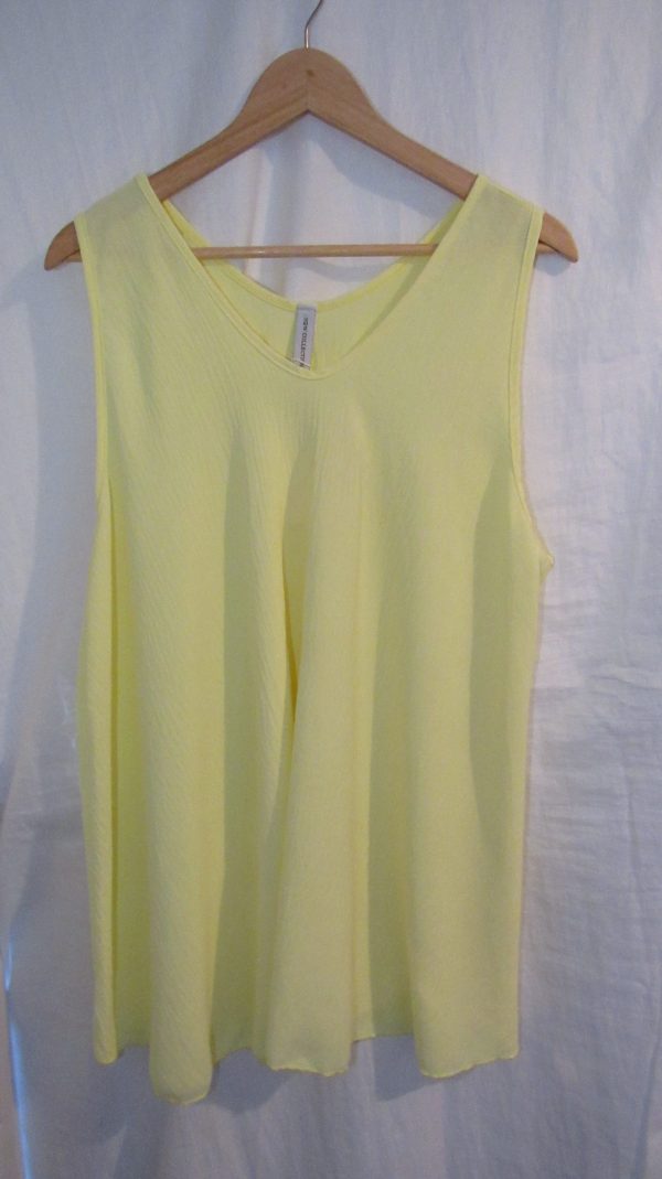 New Ladies Lemon Sleeveless Swing Top Plus Size One Size fits 18 20 22 24 - Image 2