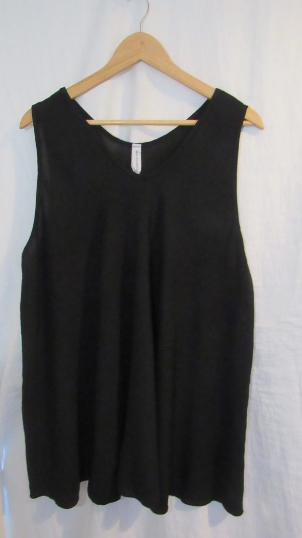 New Ladies Black Sleeveless Swing Top Plus Size One Size fits 18 20 22 24
