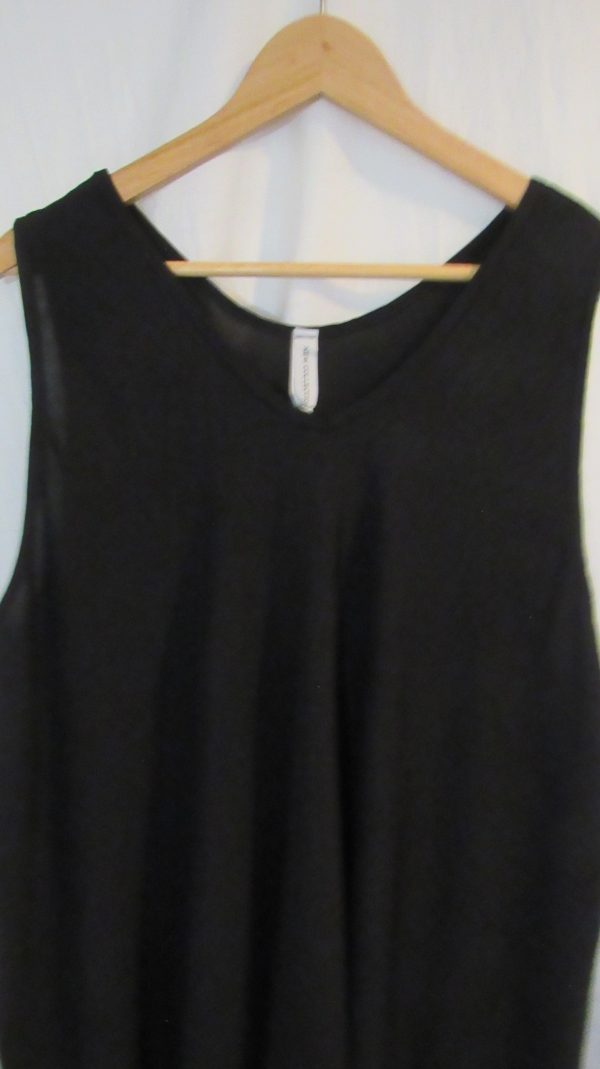 New Ladies Black Sleeveless Swing Top Plus Size One Size fits 18 20 22 24 - Image 3