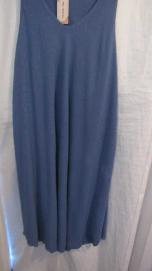 New Ladies Denim Blue Sleeveless Swing Dress One Size fits sizes 18 20 22 24 - Image 3