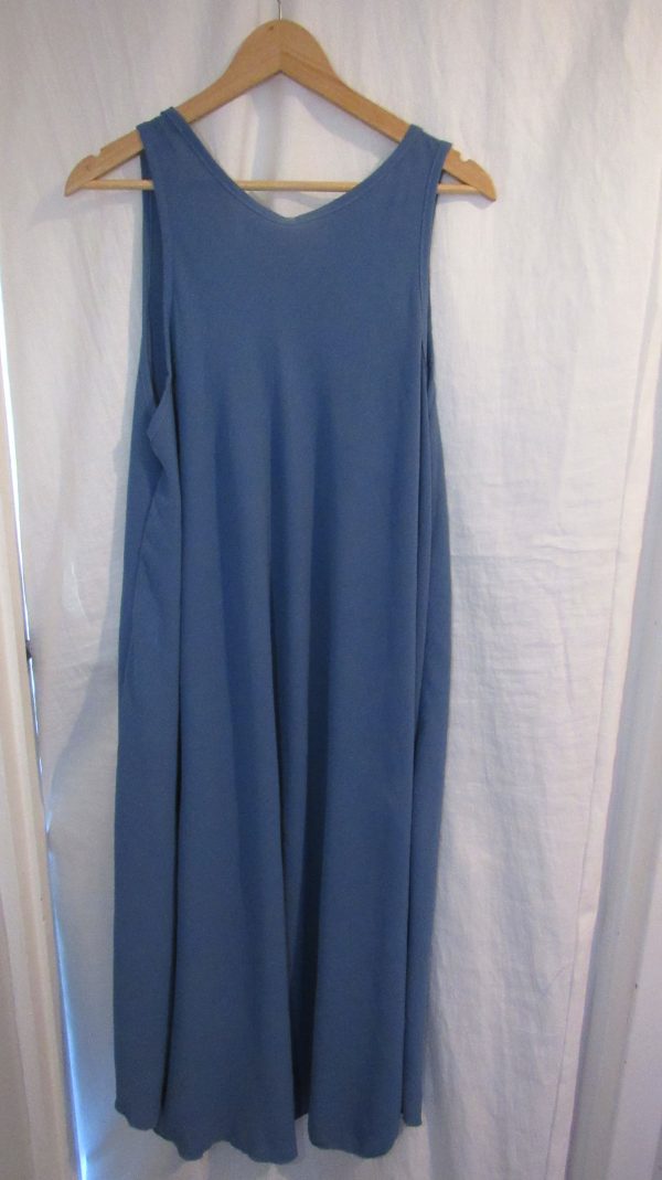 New Ladies Denim Blue Sleeveless Swing Dress One Size fits sizes 18 20 22 24 - Image 4
