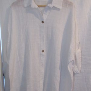 New Ladies White Button Up Shirt One Size fits sizes 18 20 22