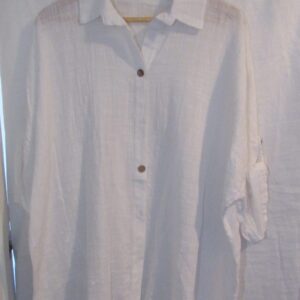 New Ladies White Button Up Shirt One Size fits sizes 18 20 22