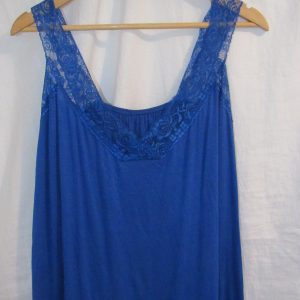 New Ladies Royal Blue Lacy Strap Plus Size Vest Top One Size fits sizes 16 18 20 22