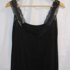 New Ladies Black Lacy Strap Plus Size Vest Top One Size fits sizes 16 18 20 22