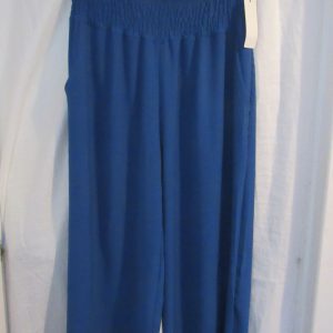 New Ladies Bright Blue Palazzo Wide Leg Trousers One size fits sizes 16 18 20 22