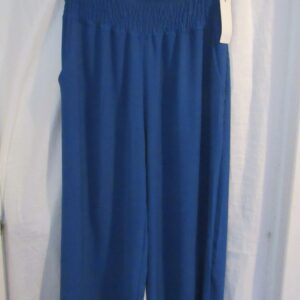 New Ladies Bright Blue Palazzo Wide Leg Trousers One size fits sizes 16 18 20 22