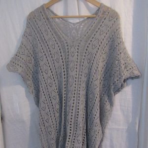 New Ladies Grey Lacy Tunic Top One Size fits sizes 18 20 22