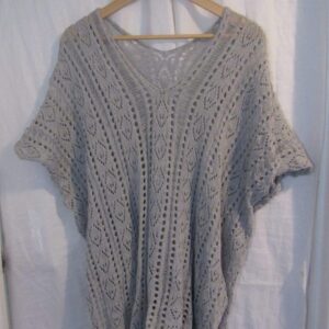 New Ladies Grey Lacy Tunic Top One Size fits sizes 18 20 22